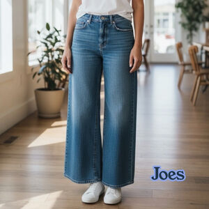 Joe's Jeans The Mia High Rise Wide Ankle Jeans Blue Size 28